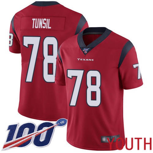 Houston Texans Limited Red Youth Laremy Tunsil Alternate Jersey NFL Football 78 100th Season Vapor Untouchable